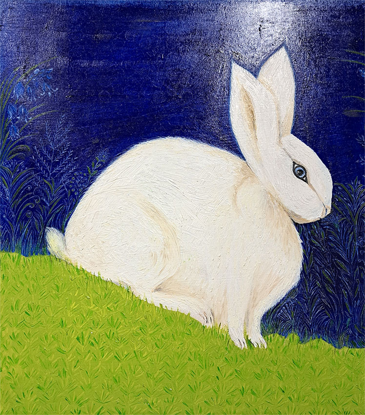 Rabbit painting in oils