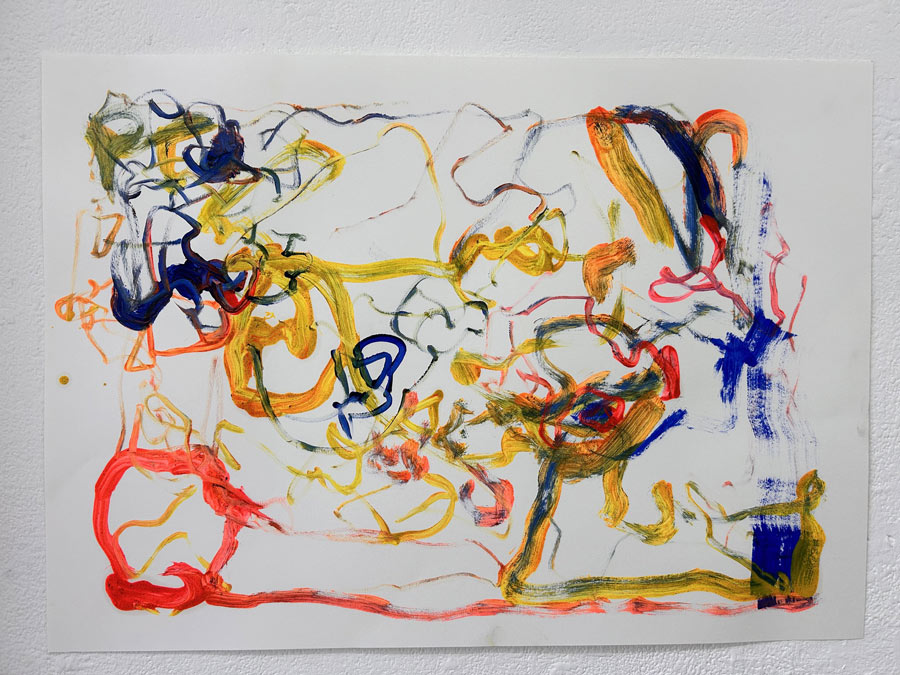 
                            Observing Johns Life Class At Kingsdale, Ink, watercolour, oil pastel, and
                            soft pastel on watercolour paper by Camilla Santiapillai