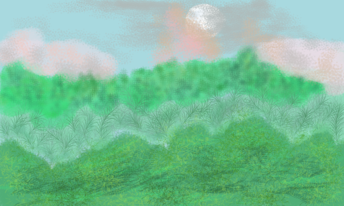  Colourful, summer Landscape, painting by Christine Seymour 