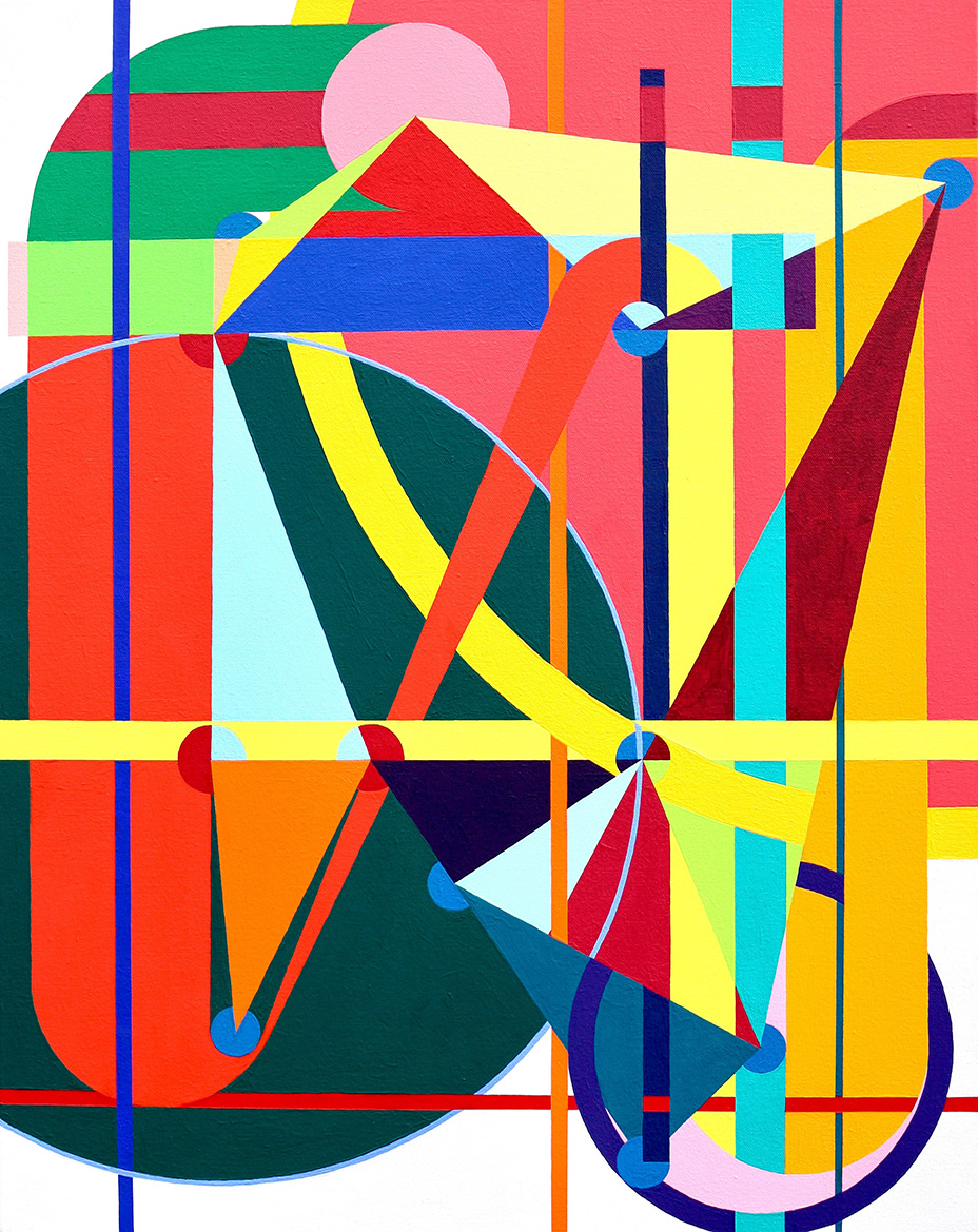  Colourful, geometric, painting by Paul Butterworth 