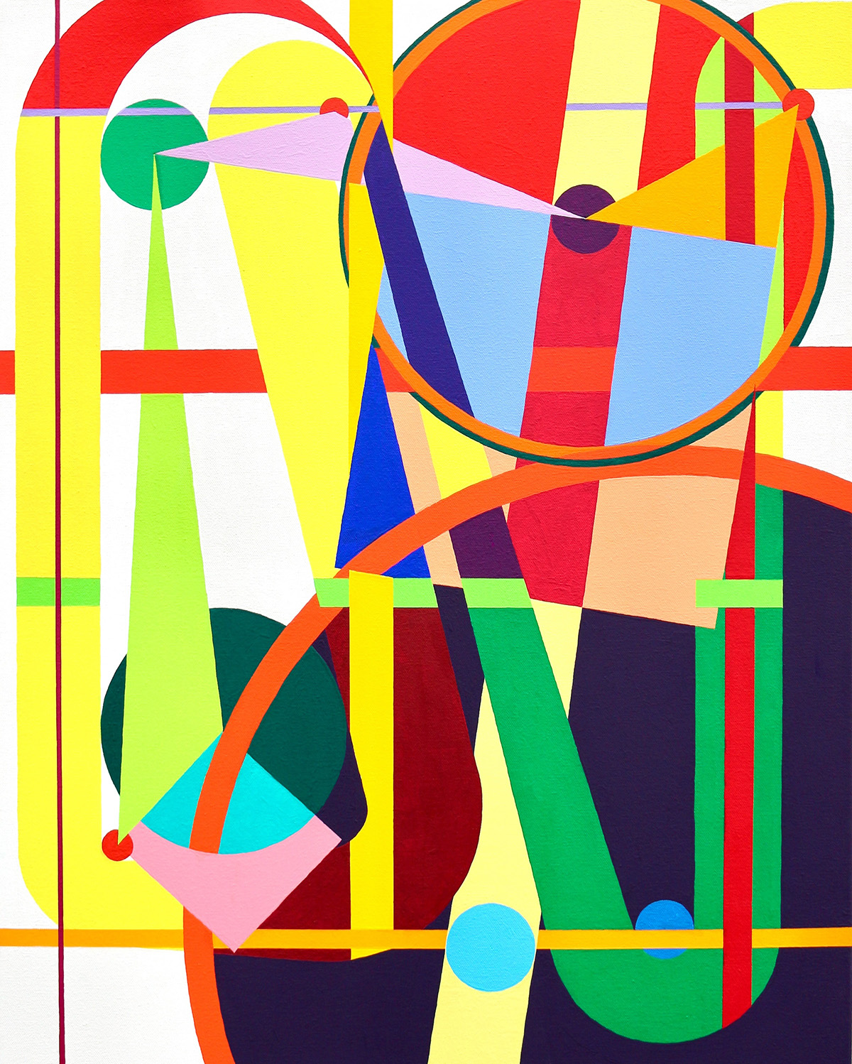  Colourful, geometric, painting by Paul Butterworth 