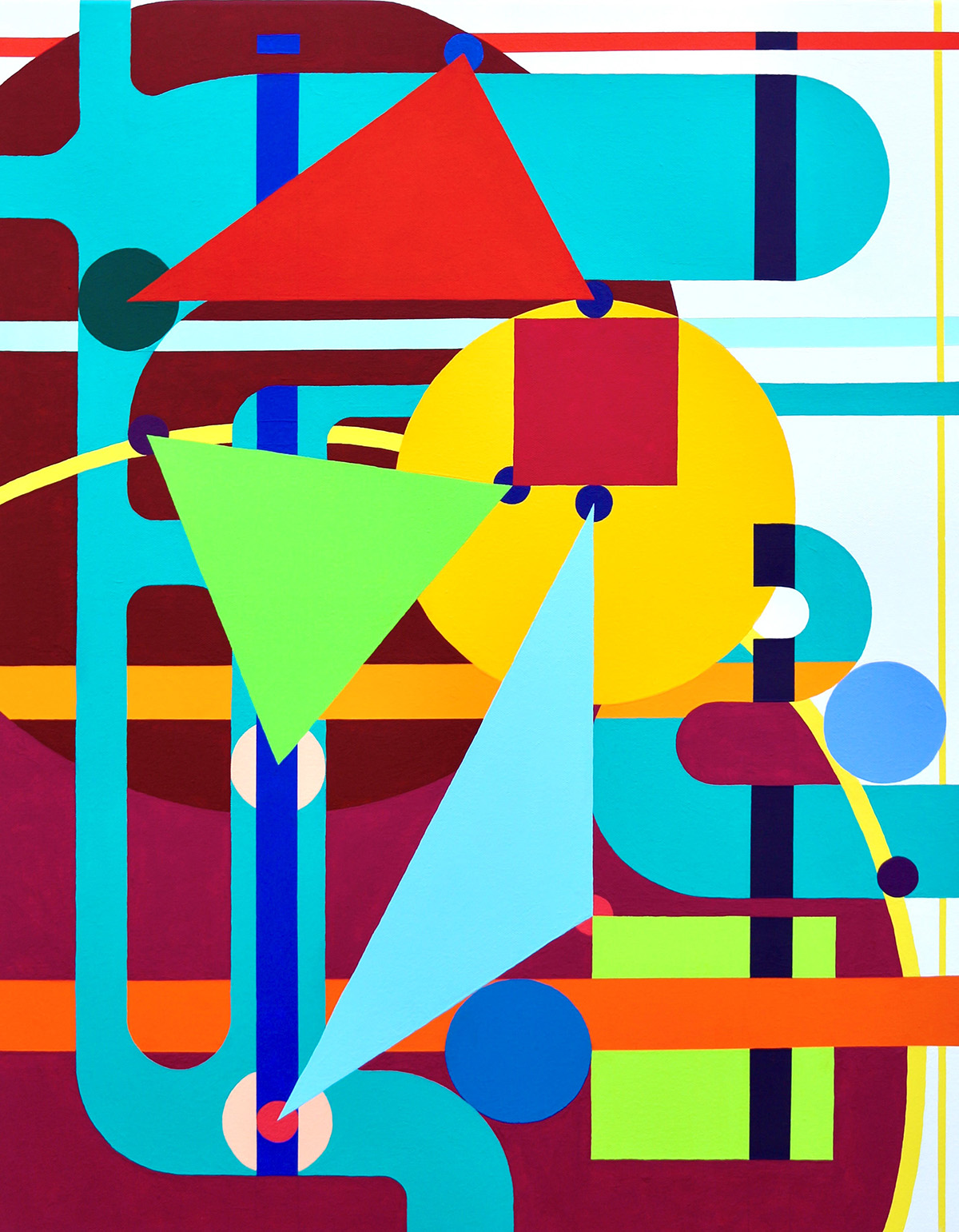  Colourful, geometric, painting by Paul Butterworth 